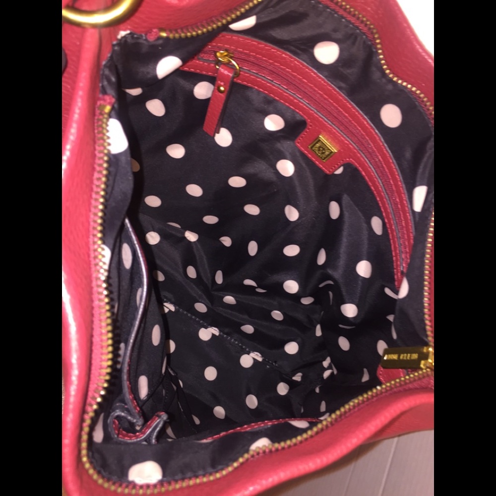 Anne Klein’s Red Simulated Leather Zippered Tote - Picture 5 of 10